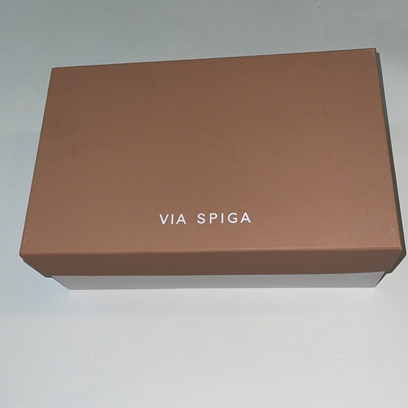 Via Spiga Hennie Croc-Embossed Block Heel Mules White Size 9.5 NIB - Picture 14 of 14